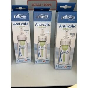 Dr. Brown's Options and Narrow Anti-Colic Baby Bottle 4 oz (3 bottles)